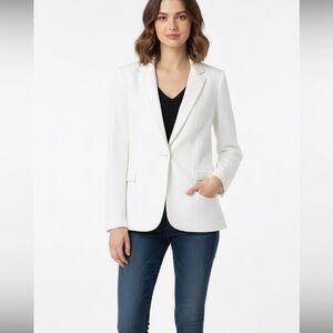 Emma James one button flap pockets ivory blazer size 9AR (3x$15)